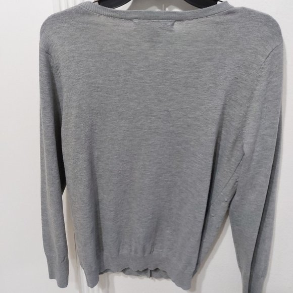 Blair London Buttoned Up Cardigan Sweater Gray MEDIUM - Picture 6 of 9
